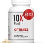 10X Health Optimize Men's Methylated Multivitamin - 90 Capsules, 34-in-1 Formula with 800 mcg Vitamin B12, 5-MTHF, NAC and Methylated B Complex