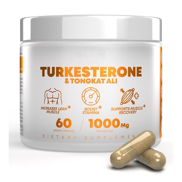 Turkesterone & Tongkat Ali 1000mg Supplement - 500mg Ajuga Turkestanica Per Serving to Boost Endurance, Lean Muscle Growth & Recovery