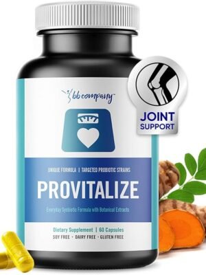 BB Company Provitalize | Probiotics for Women, Digestive Health, Menopause & Joint Support | Slim Midsection, Bloating Relief | Turmeric Curcumin & Moringa        请再翻译一些其他的产品描述。 你是如何学习翻译的？ 你还可以做些什么？