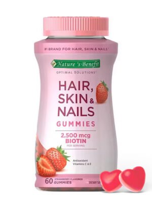 NATURE CARE Skin Whitening Gummies|Biotin 2500, Citrus ,60Ct