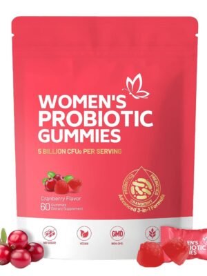 Cranberry Probiotic Gummies for Women, Urinary Tract Health & Digestive Support, Extra Strength