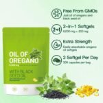 Oregano Oil, 300 Softgels, 6000 mg Oregano Oil with Black Seed Oil for Immune & Digestive Support, Aceite de Oregano with High Carvacrol and Thymoquinone