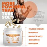 Turkesterone & Tongkat Ali 1000mg Supplement - 500mg Ajuga Turkestanica Per Serving to Boost Endurance, Lean Muscle Growth & Recovery