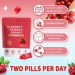 Cranberry Probiotic Gummies for Women, Urinary Tract Health & Digestive Support, Extra Strength