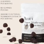 Auri Nutrition Super Mushroom Daily Gummies — All-in-One Functional Gummies with a 12-Mushroom Blend, Including Lion’s Mane, Reishi, Chaga and Cordyceps