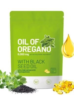 Oregano Oil, 300 Softgels, 6000 mg Oregano Oil with Black Seed Oil for Immune & Digestive Support, Aceite de Oregano with High Carvacrol and Thymoquinone