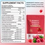 Cranberry Probiotic Gummies for Women, Urinary Tract Health & Digestive Support, Extra Strength